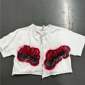 Airbrush Split Crop top (D149)